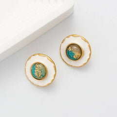 Oil Painting Milky Way Glazed Earrings - Passion Pulse Adult