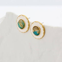 Oil Painting Milky Way Glazed Earrings - Passion Pulse Adult