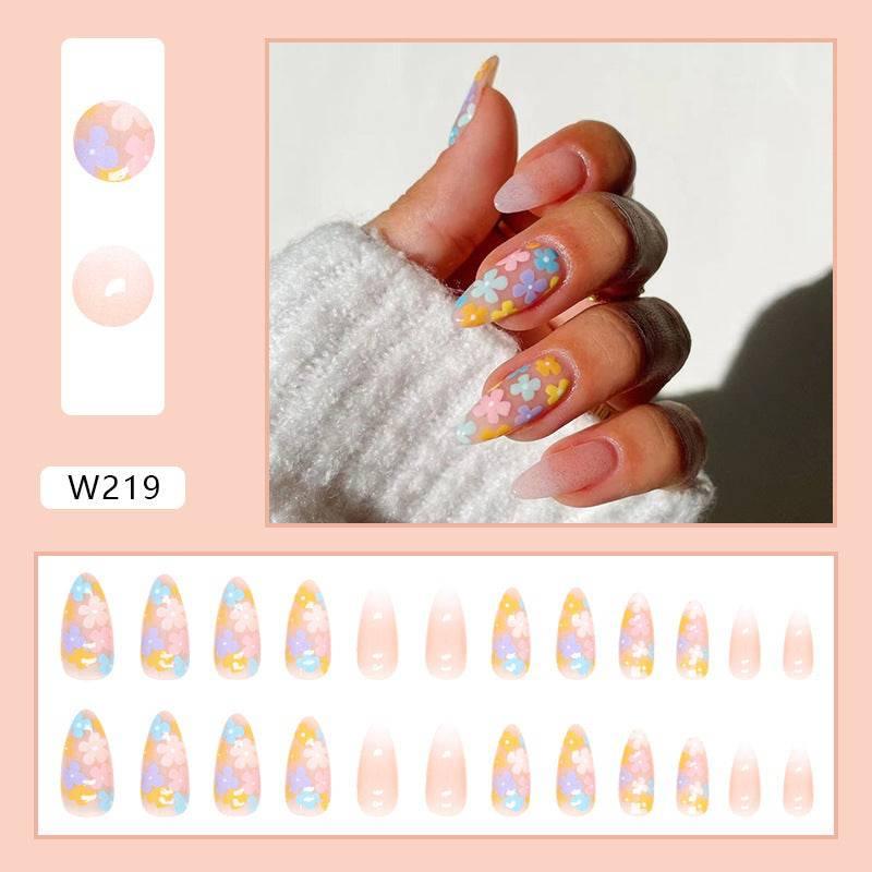 Pastel Party Almond Press-Ons - Confetti Splash Wearing Nail Set - Passion Pulse Adult