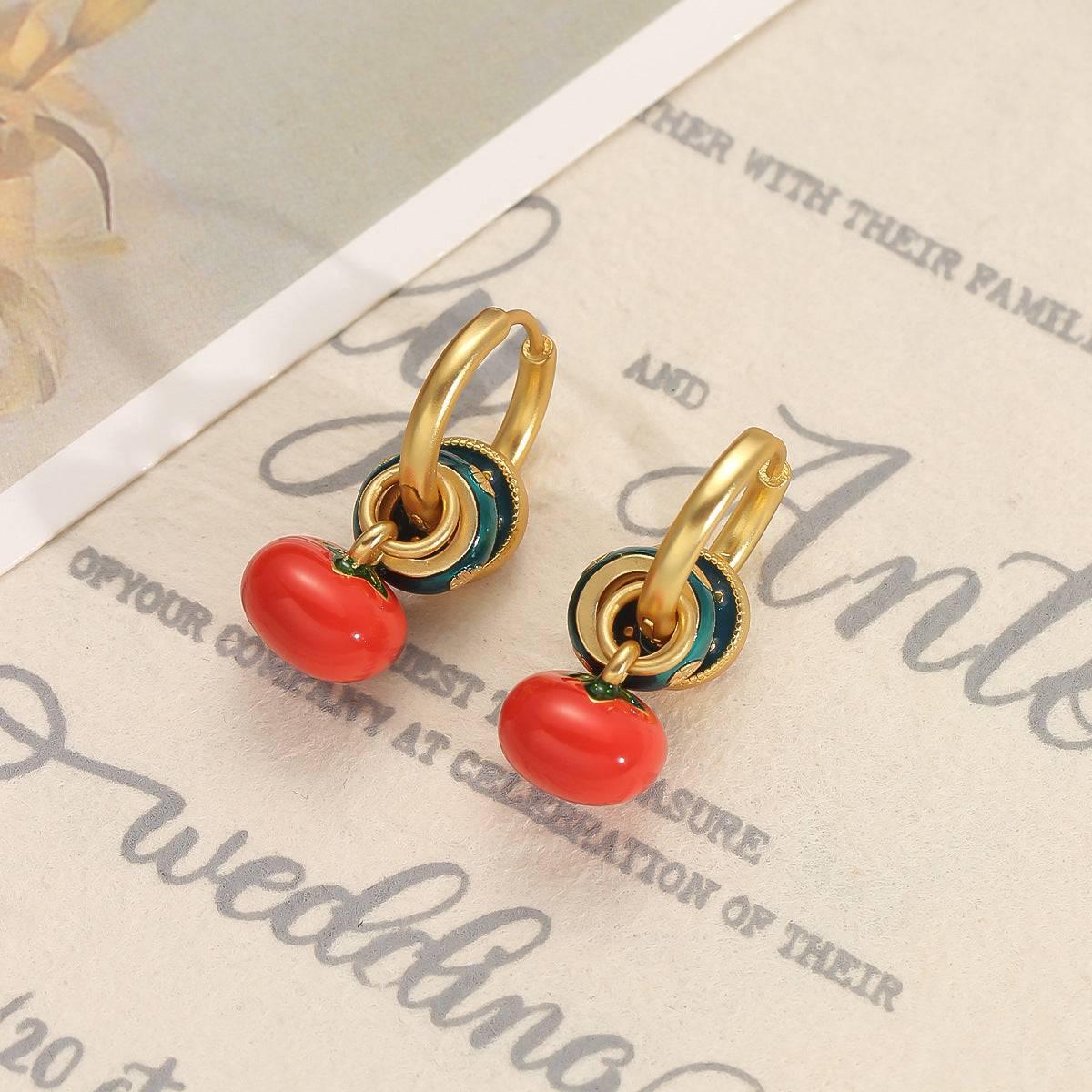 Persimmon Ruyi New Chinese Style Earrings - Passion Pulse Adult