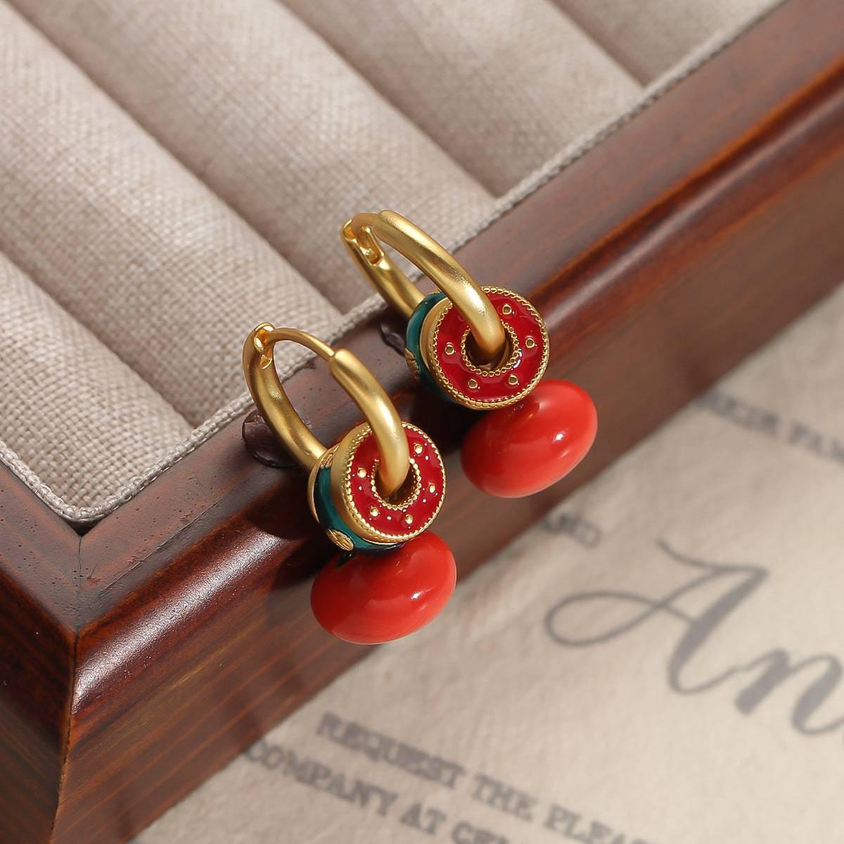 Persimmon Ruyi New Chinese Style Earrings - Passion Pulse Adult