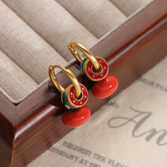 Persimmon Ruyi New Chinese Style Earrings - Passion Pulse Adult