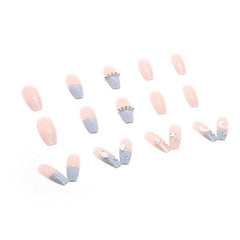 Sea Salt Macaron Color Clear Diamond Wearable Nails - Passion Pulse Adult