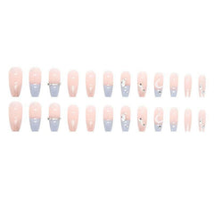 Sea Salt Macaron Color Clear Diamond Wearable Nails - Passion Pulse Adult