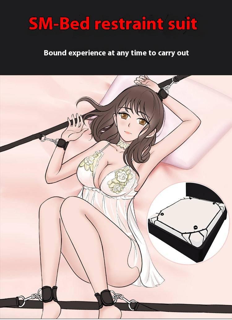 SM Handcuffs and Ankle Cuffs Bondage Toy with Ball Gag and Nipple Clamps - Passion Pulse Adult