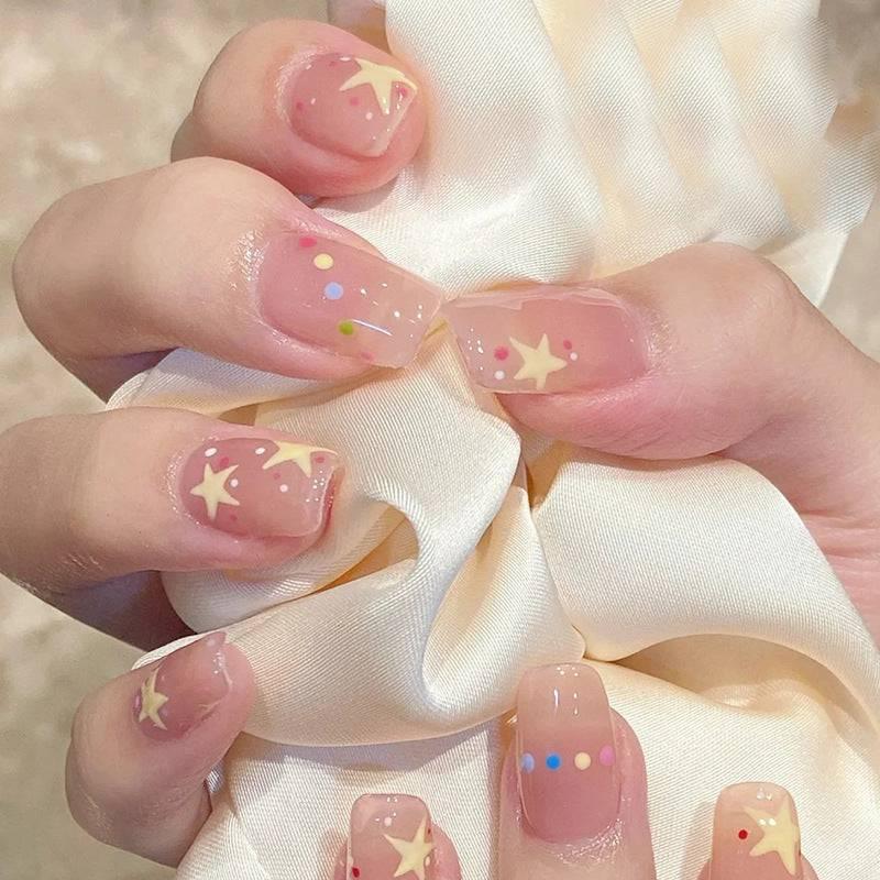 Sweet and Transparent Polka Dot Star Nail Art - Passion Pulse Adult