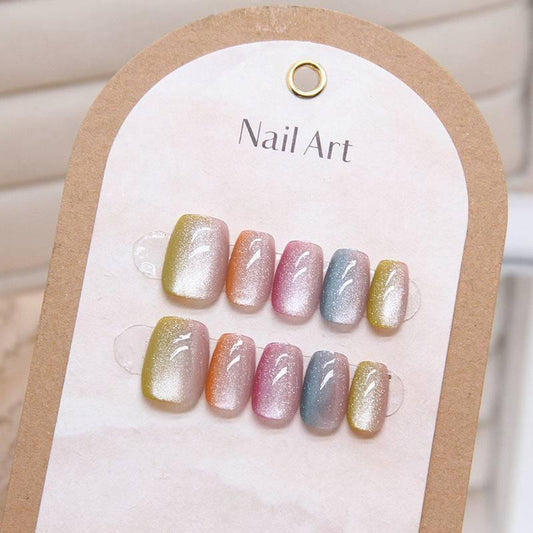 Sweet Candy-colored Cat Eye Wearable Nails - Passion Pulse Adult