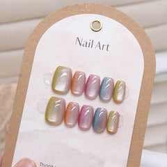 Sweet Candy-colored Cat Eye Wearable Nails - Passion Pulse Adult