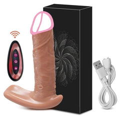 Thrusting Wearable Dildo Vibrator: Telescopic Penis for Female Anal & Vagina Masturbation - Outdoor Remote Control Sex Toy - Passion Pulse Adult