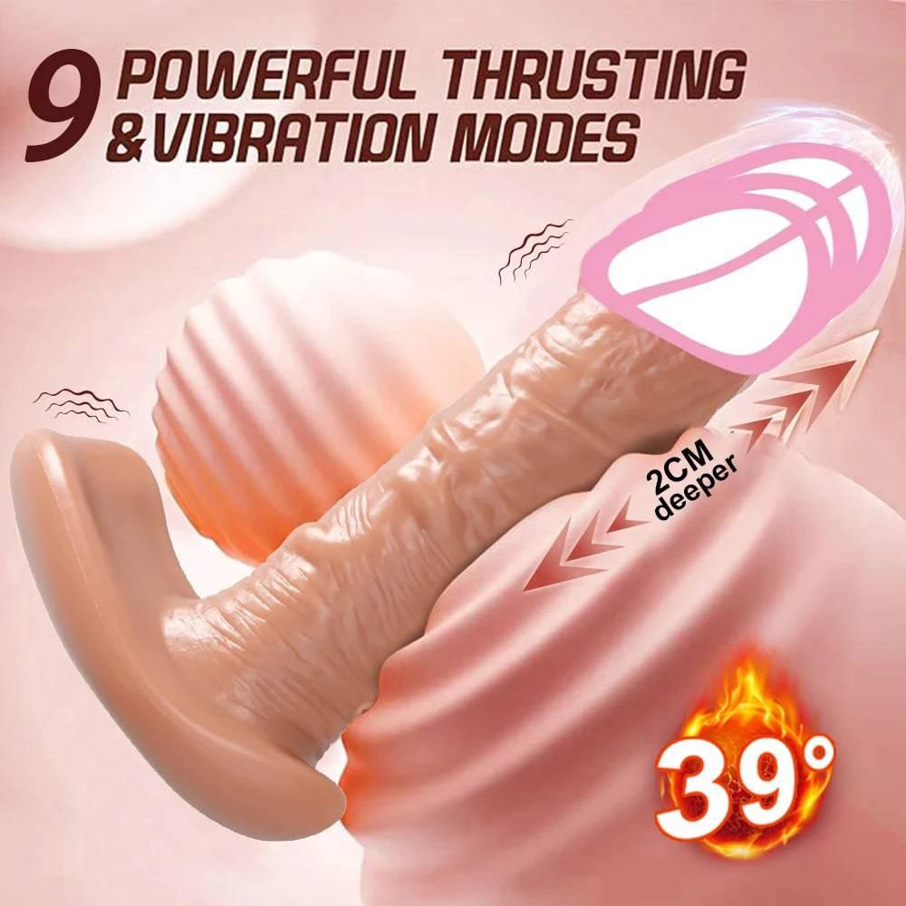 Thrusting Wearable Dildo Vibrator: Telescopic Penis for Female Anal & Vagina Masturbation - Outdoor Remote Control Sex Toy - Passion Pulse Adult