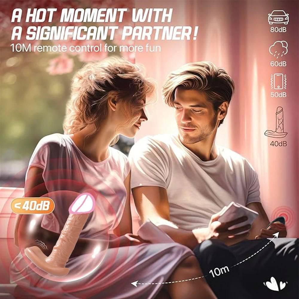 Thrusting Wearable Dildo Vibrator: Telescopic Penis for Female Anal & Vagina Masturbation - Outdoor Remote Control Sex Toy - Passion Pulse Adult