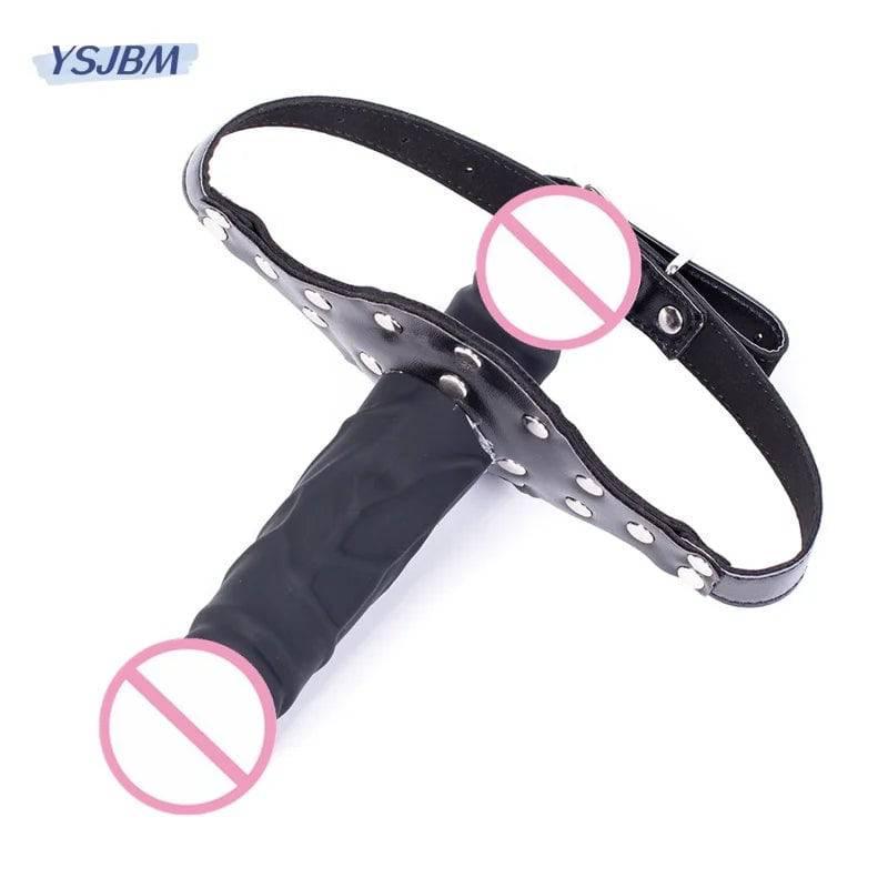 Double-Head Realistic Dildo Plug with Fetish Slave BDSM Bondage | Open Mouth Gags & Oral Restraints | Sex Toy for Couples & Lesbians - Passion Pulse Adult