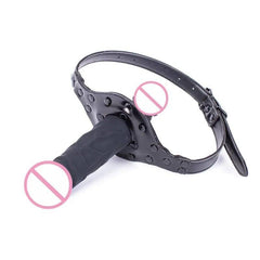 Double-Head Realistic Dildo Plug with Fetish Slave BDSM Bondage | Open Mouth Gags & Oral Restraints | Sex Toy for Couples & Lesbians - Passion Pulse Adult