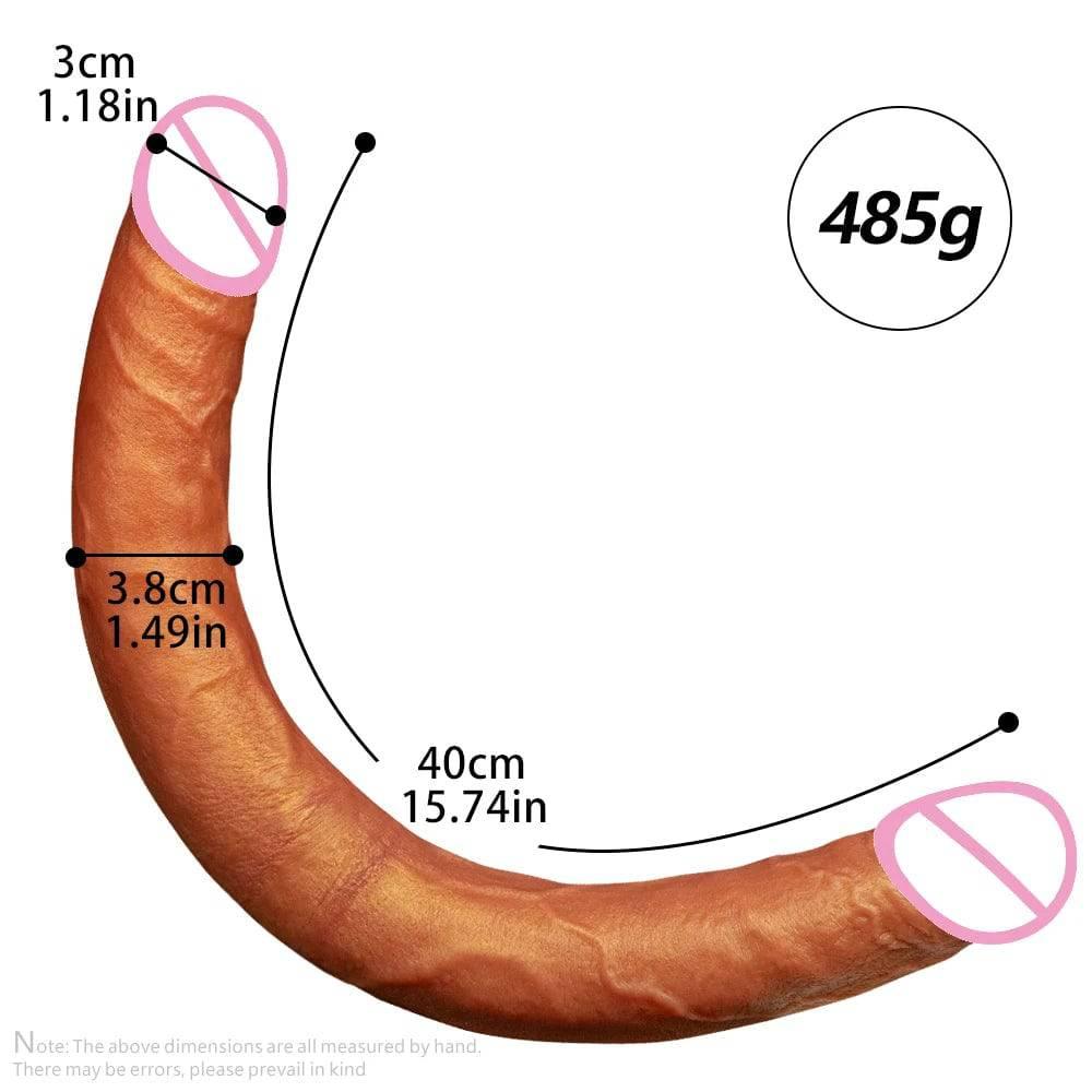 40cm flesh Double Head Dildo Long Realistic Dildo Double Ended Dildo Flexible Penis for Women Masturbator Sex Toys for Lesbian - Passion Pulse Adult