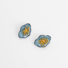 Vintage Glazed Floral Stud Earrings - Passion Pulse Adult