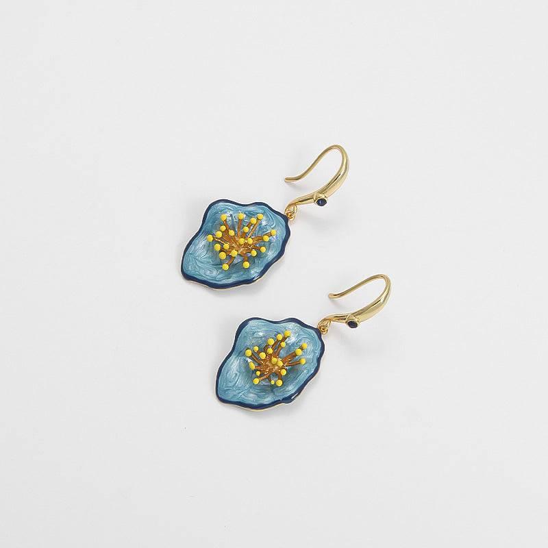 Vintage Glazed Floral Stud Earrings - Passion Pulse Adult