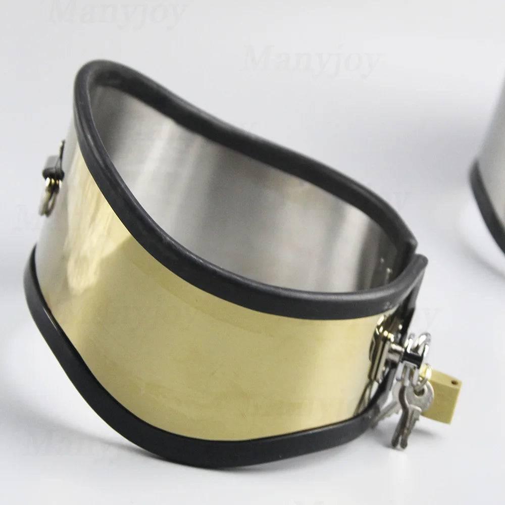 Lockable Stainless Steel Neck Collar | BDSM Bondage Fetish Dog Collar | Secure Neck Harness for Men and Women - Passion Pulse Adult