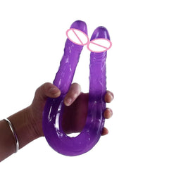 44cm Soft Jelly Dildo Double Long Realistic Cock Lesbian Vaginal Anal Plug Flexible Fake Penis For Women Dildos Sex Toys - Passion Pulse Adult