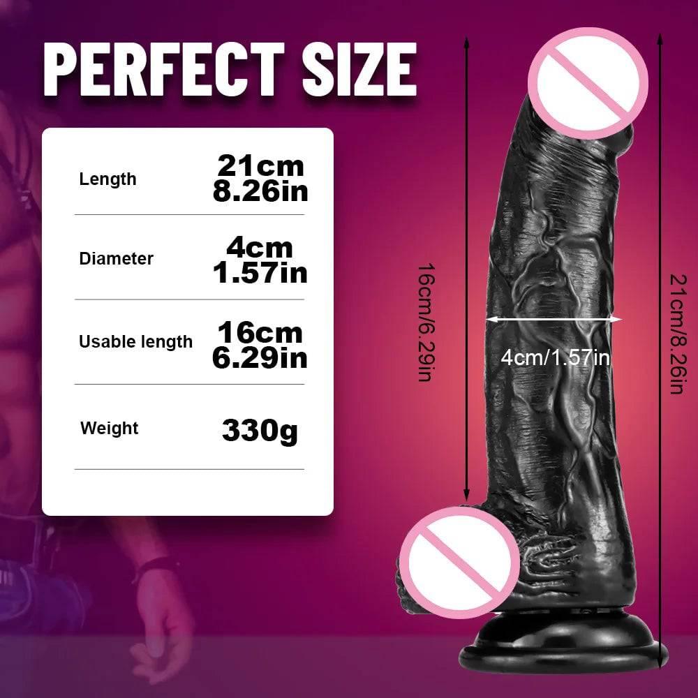 Realistic Large Dildo with Thick Glans & Suction Cup - Ultimate Pleasure - Passion Pulse Adult