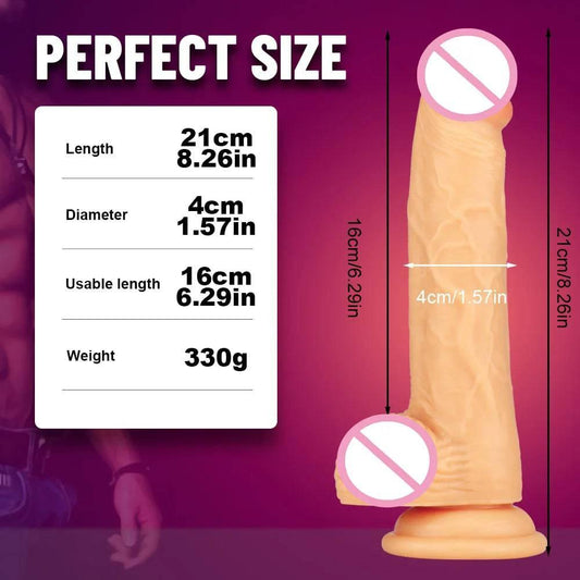 Realistic Large Dildo with Thick Glans & Suction Cup - Ultimate Pleasure - Passion Pulse Adult