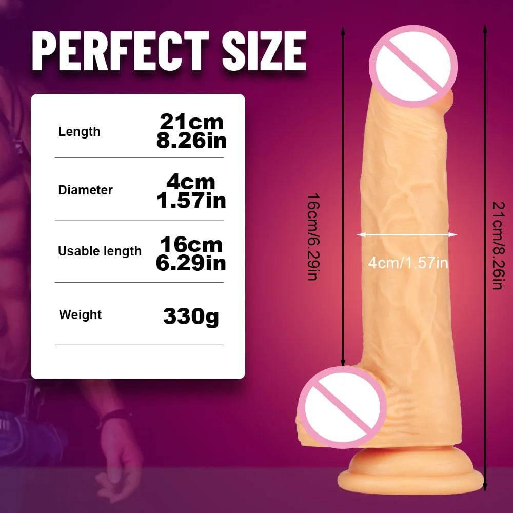 Realistic Large Dildo with Thick Glans & Suction Cup - Ultimate Pleasure - Passion Pulse Adult