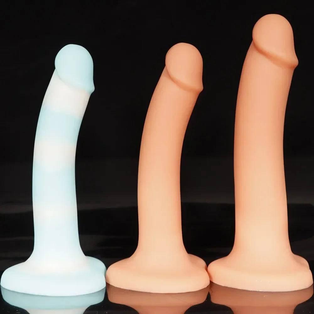 Little Thin Realistic Dildo – Soft Silicone Beginner’s Anal Toy with Heart-Shaped Suction Cup - Passion Pulse Adult