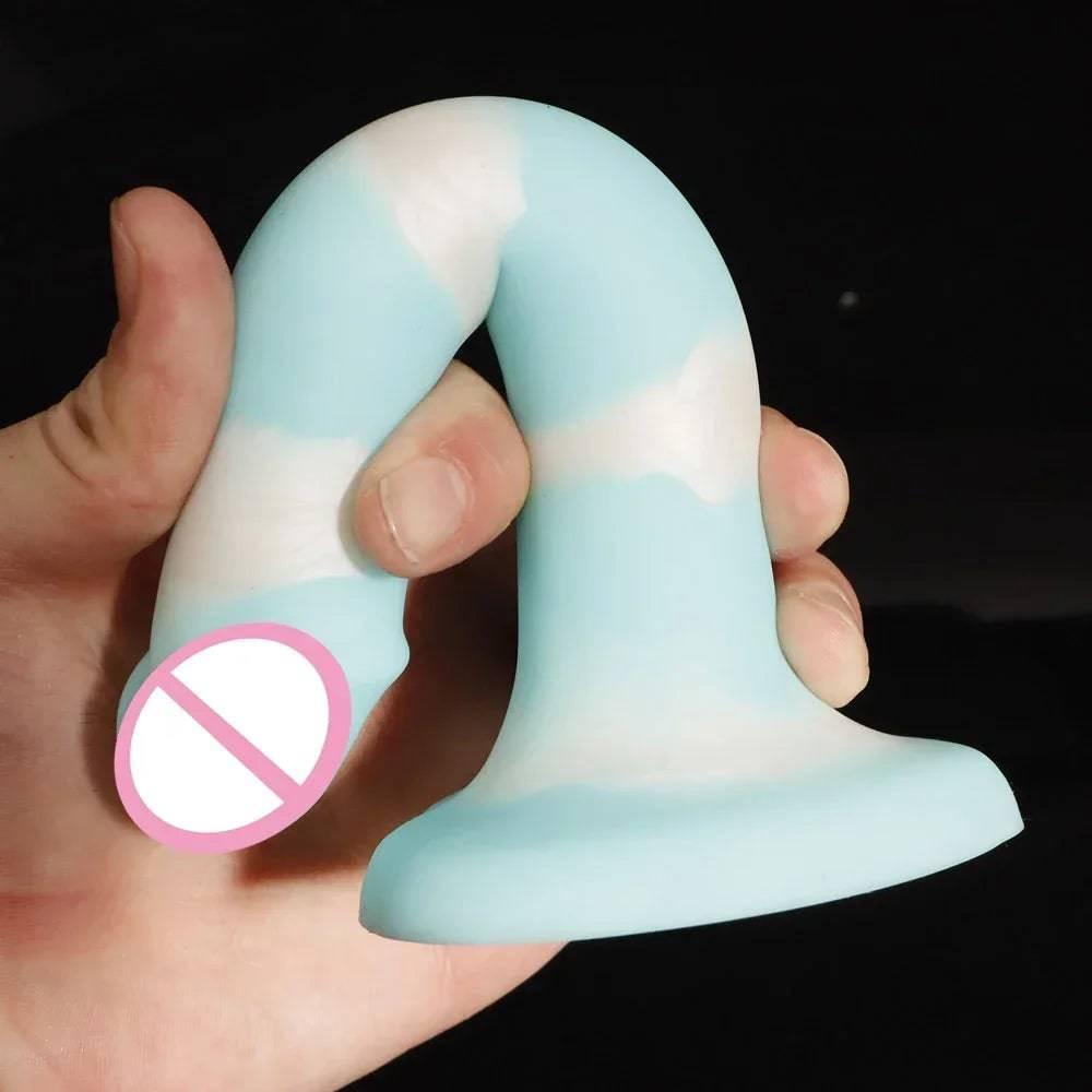 Little Thin Realistic Dildo – Soft Silicone Beginner’s Anal Toy with Heart-Shaped Suction Cup - Passion Pulse Adult