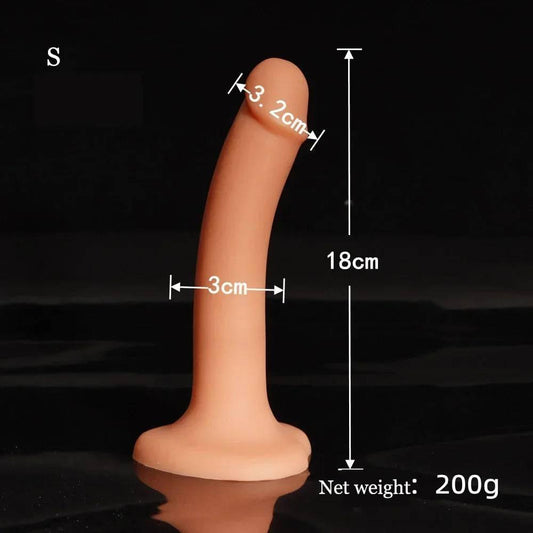 Little Thin Realistic Dildo – Soft Silicone Beginner’s Anal Toy with Heart-Shaped Suction Cup - Passion Pulse Adult