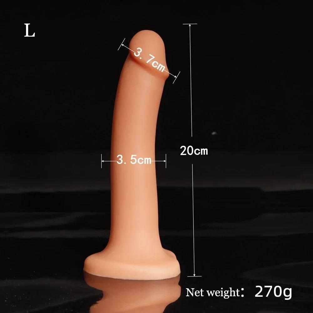 Little Thin Realistic Dildo – Soft Silicone Beginner’s Anal Toy with Heart-Shaped Suction Cup - Passion Pulse Adult