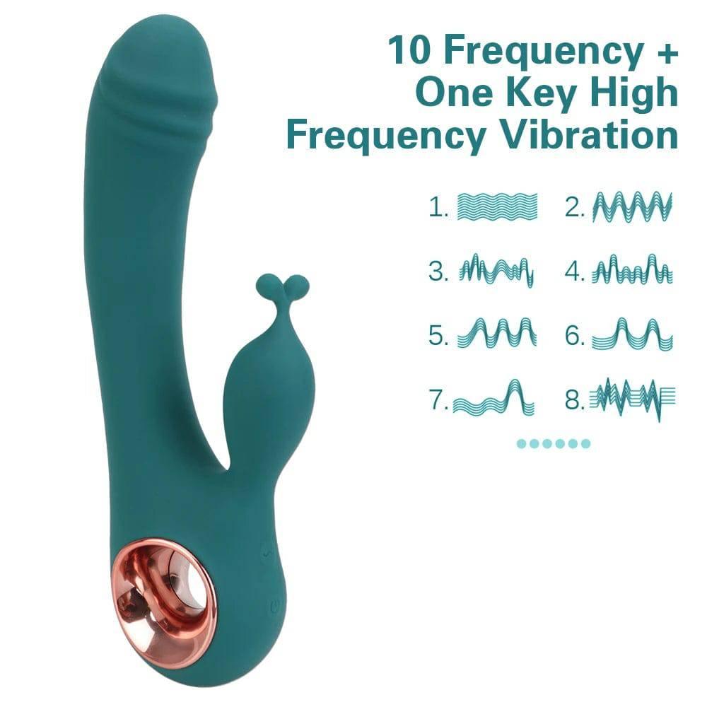USB Rechargeable Rabbit Dildo Vibrator – 10-Frequency G-Spot & Clitoral Stimulation for Women - Passion Pulse Adult