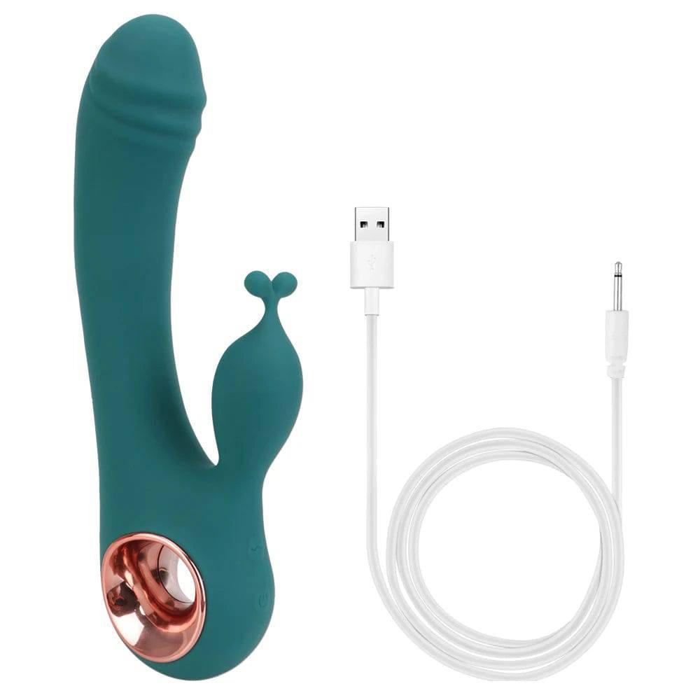 USB Rechargeable Rabbit Dildo Vibrator – 10-Frequency G-Spot & Clitoral Stimulation for Women - Passion Pulse Adult