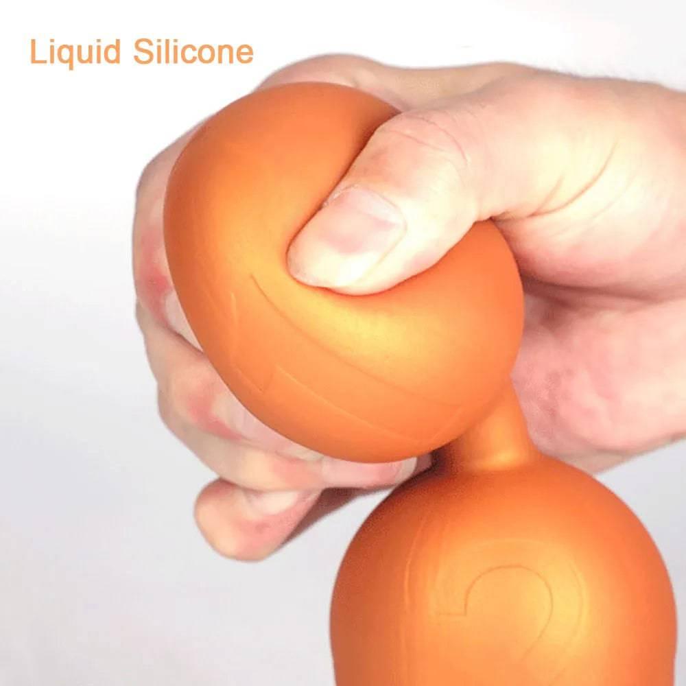 Butt Plug with Tail BDSM Adult Sex Wild Tail Teaser - 9-Ball Silicone Pleasure Toy - Passion Pulse Adult
