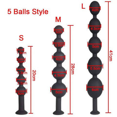 Butt Plug with Tail BDSM Adult Sex Wild Tail Teaser - 9-Ball Silicone Pleasure Toy - Passion Pulse Adult