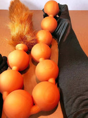 Butt Plug with Tail BDSM Adult Sex Wild Tail Teaser - 9-Ball Silicone Pleasure Toy - Passion Pulse Adult