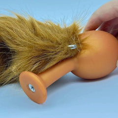 Butt Plug with Tail BDSM Adult Sex Wild Tail Teaser - 9-Ball Silicone Pleasure Toy - Passion Pulse Adult