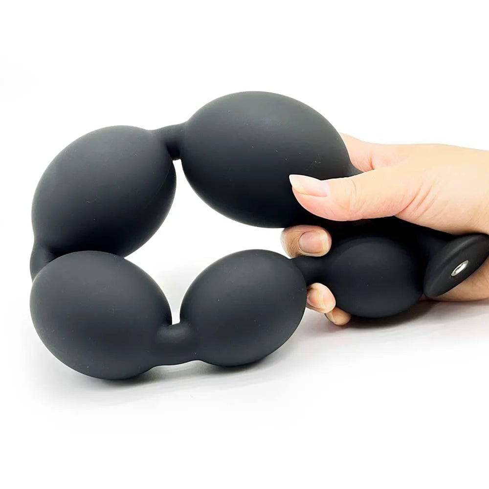 Butt Plug with Tail BDSM Adult Sex Wild Tail Teaser - 9-Ball Silicone Pleasure Toy - Passion Pulse Adult