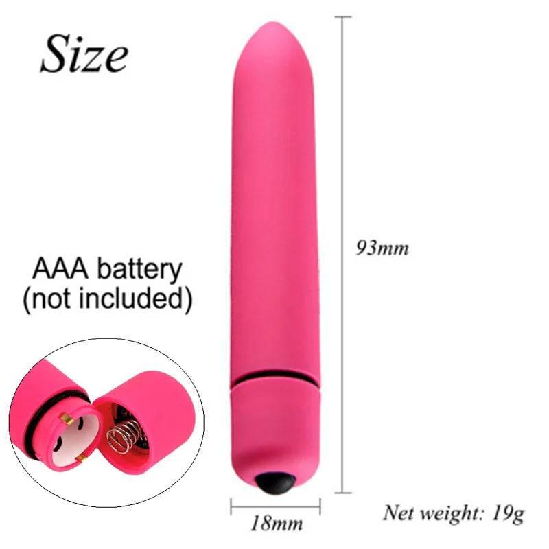 10-Speed Mini Bullet Vibrator: Vaginal Massage Dildo Sex Toy for Women, Stick for Adult Games - Clitoris Stimulator, Erotic Product - Passion Pulse Adult