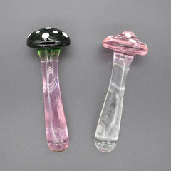 Glass Mushroom Dildo Stick - Elegant Design for Intimate Play - Passion Pulse Adult