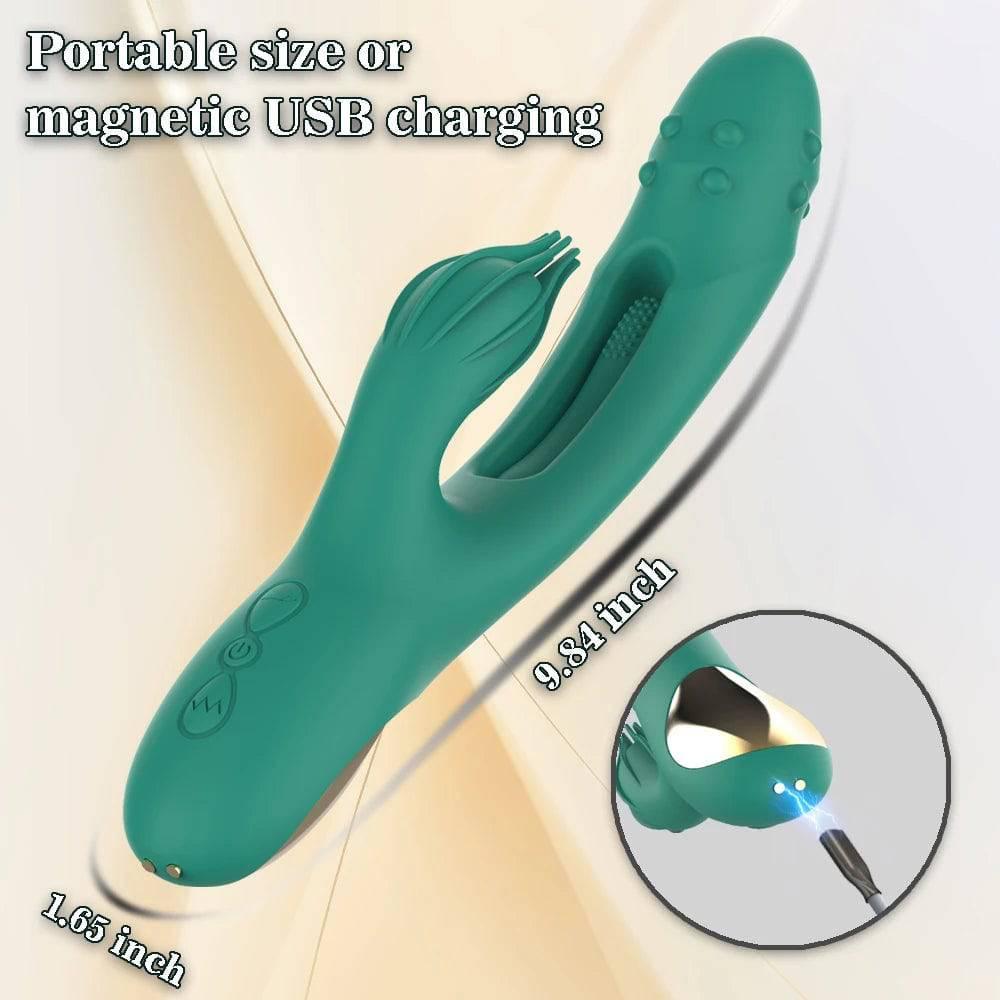 PASSION PULSE ADULT 2 In 1 Green Power Rabbit Vibrator - Passion Pulse Adult