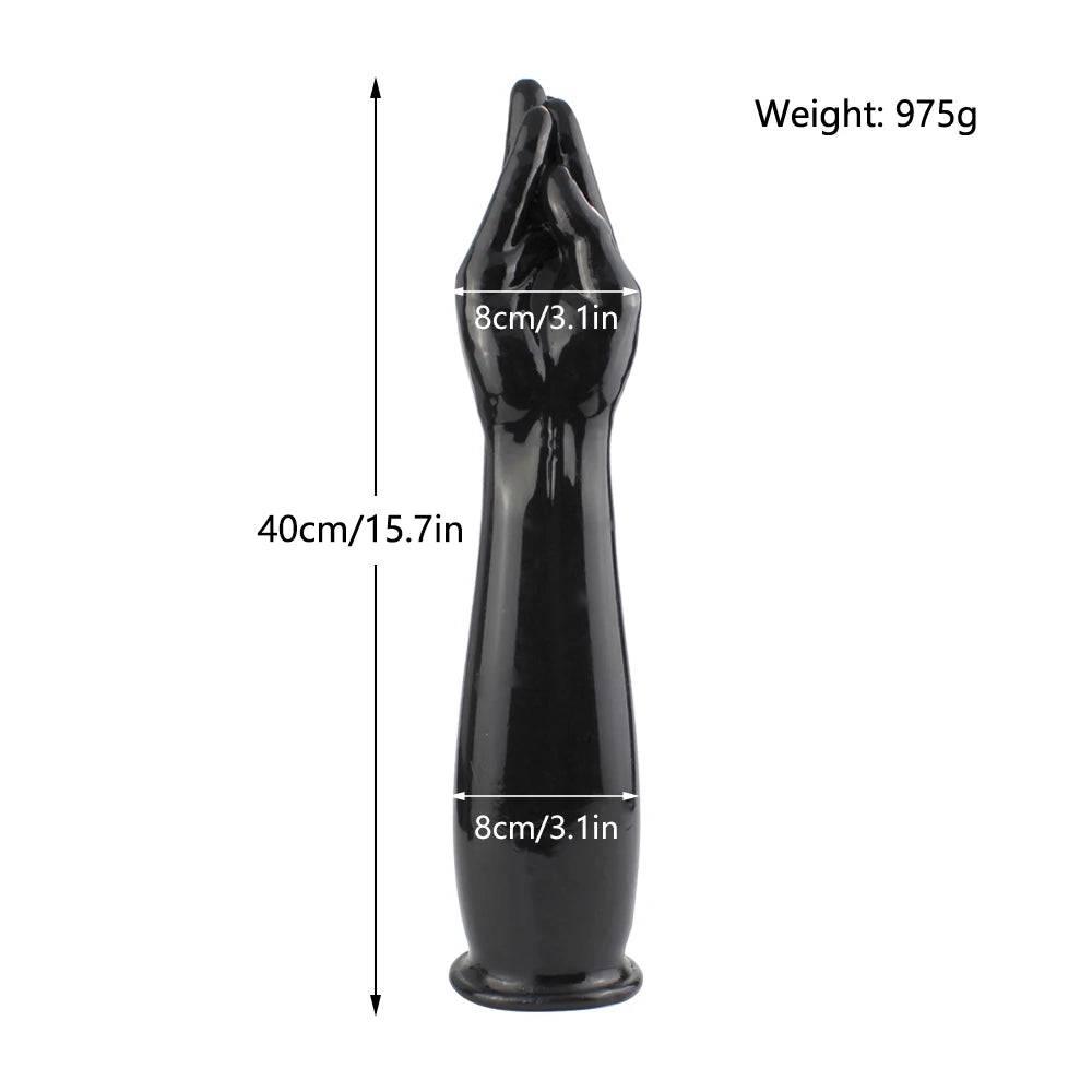 40cm Huge Blue Realistic Dildo – Fist-Style Vaginal and Anal Expander - Passion Pulse Adult