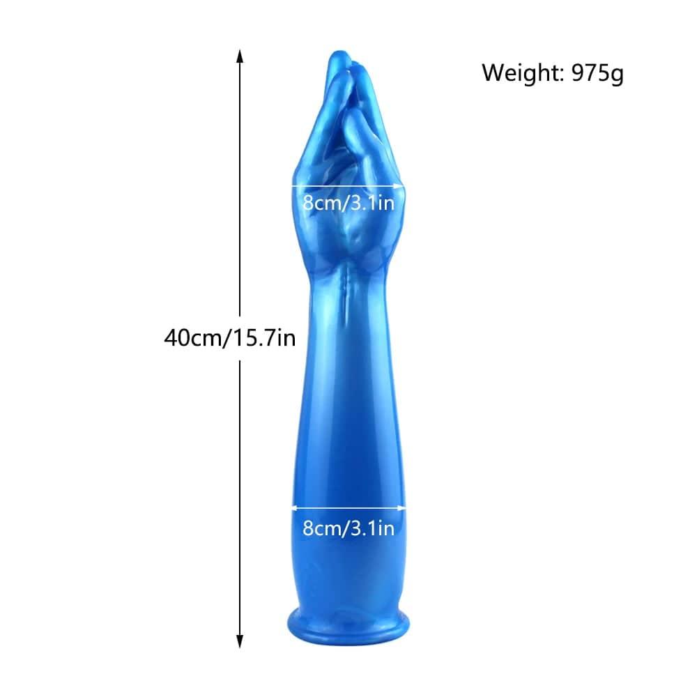 40cm Huge Blue Realistic Dildo – Fist-Style Vaginal and Anal Expander - Passion Pulse Adult