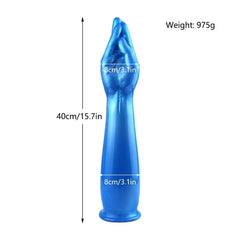 40cm Huge Blue Realistic Dildo – Fist-Style Vaginal and Anal Expander - Passion Pulse Adult