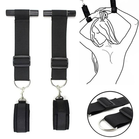 Over-the-Door Bondage Restraints with Adjustable Shackles - BDSM Door Swing for Erotic Roleplay and Fetish Games for Couples - Passion Pulse Adult