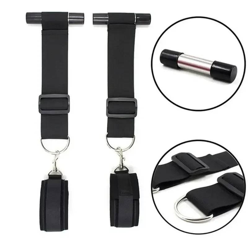 Over-the-Door Bondage Restraints with Adjustable Shackles - BDSM Door Swing for Erotic Roleplay and Fetish Games for Couples - Passion Pulse Adult