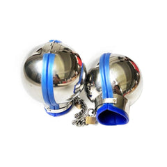 Stainless Steel Bondage Ball Helmet Restraint | Lockable Hood with Handcuffs & Chains | BDSM Slave Hood for Men & Women - Passion Pulse Adult