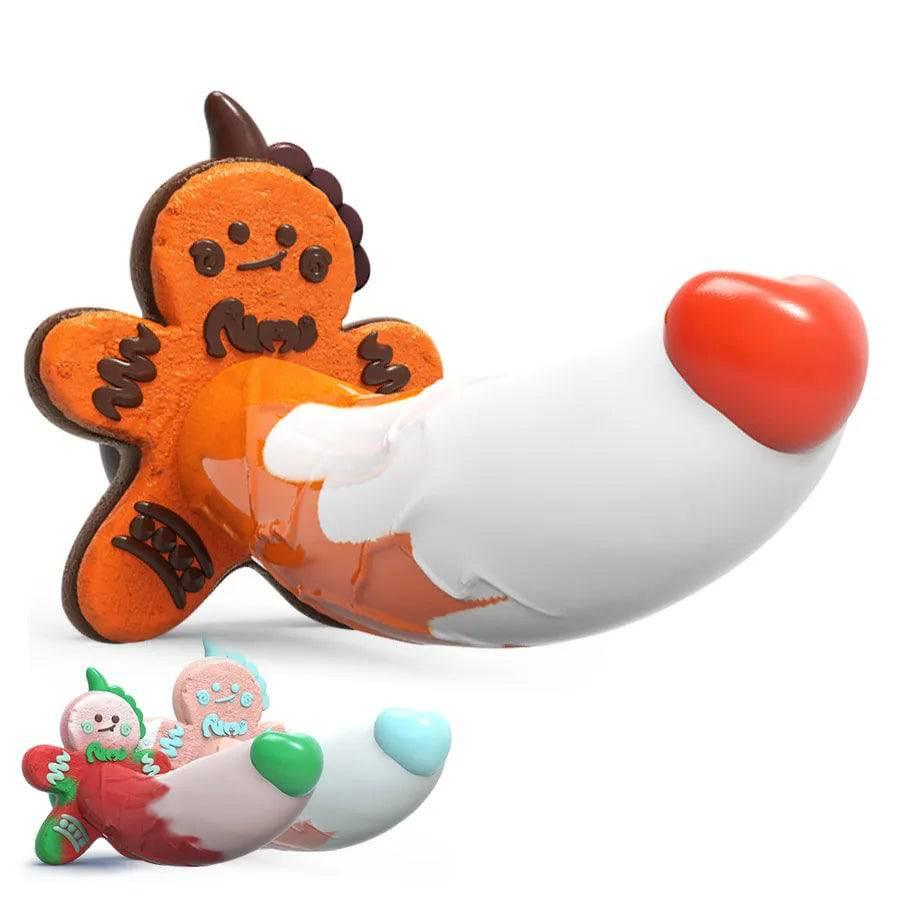 Fantasy Silicone Monster Dildo – Colorful Gingerbread Man & Dragon Design with Suction Cup - Passion Pulse Adult
