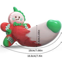 Fantasy Silicone Monster Dildo – Colorful Gingerbread Man & Dragon Design with Suction Cup - Passion Pulse Adult