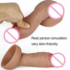 Realistic Soft Silicone Dildo with Suction Cup - Big & Affordable Pleasure - Passion Pulse Adult
