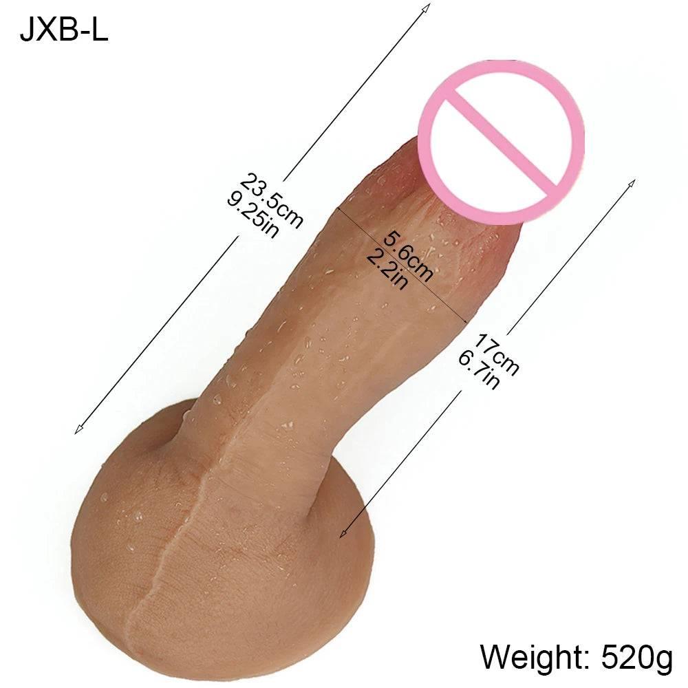 Realistic Soft Silicone Dildo with Suction Cup - Big & Affordable Pleasure - Passion Pulse Adult