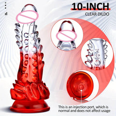 Clear Monster Dildo – Huge Realistic G-Spot Stimulator with Suction Cup - Passion Pulse Adult